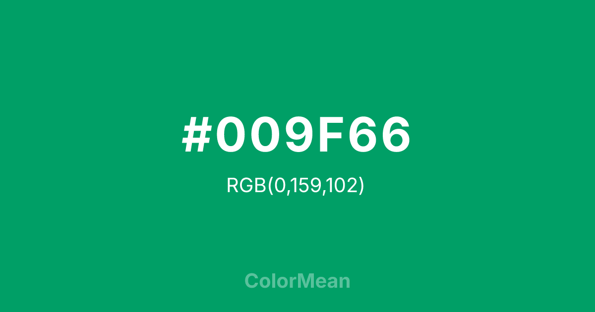 #009F66 color swatch