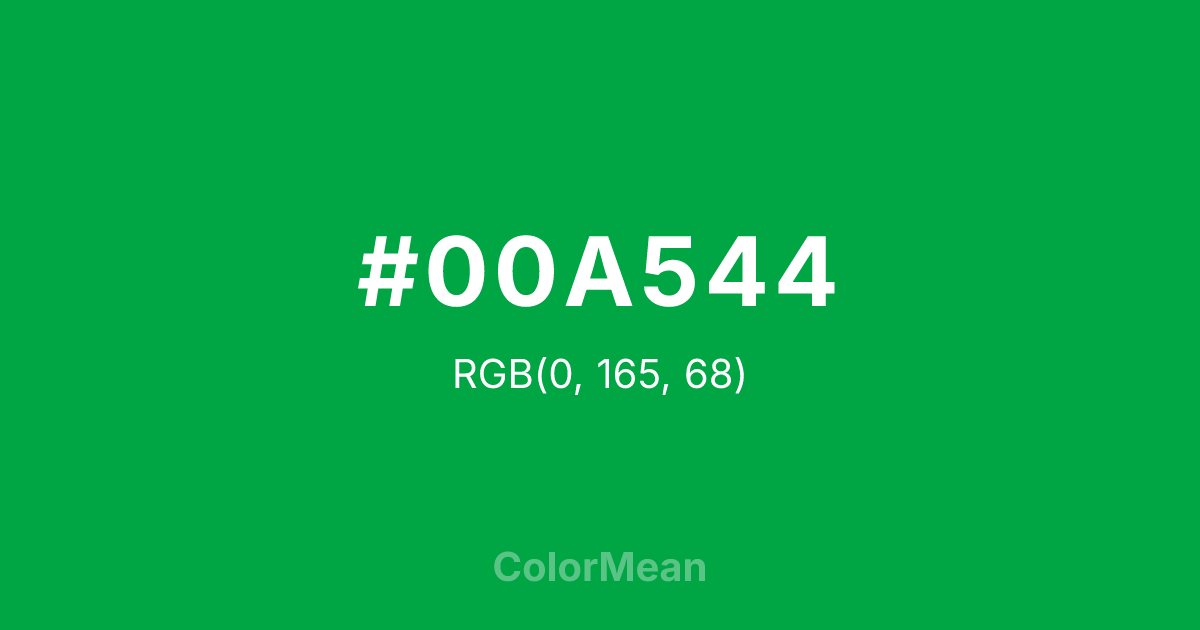 #00A544 color swatch