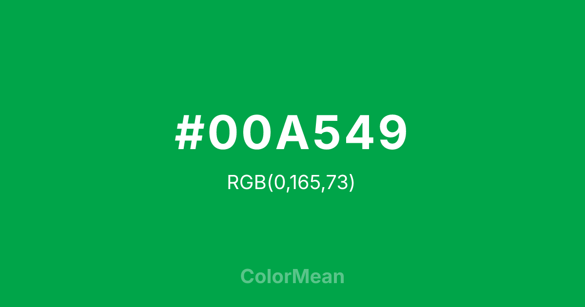 #00A549 color swatch