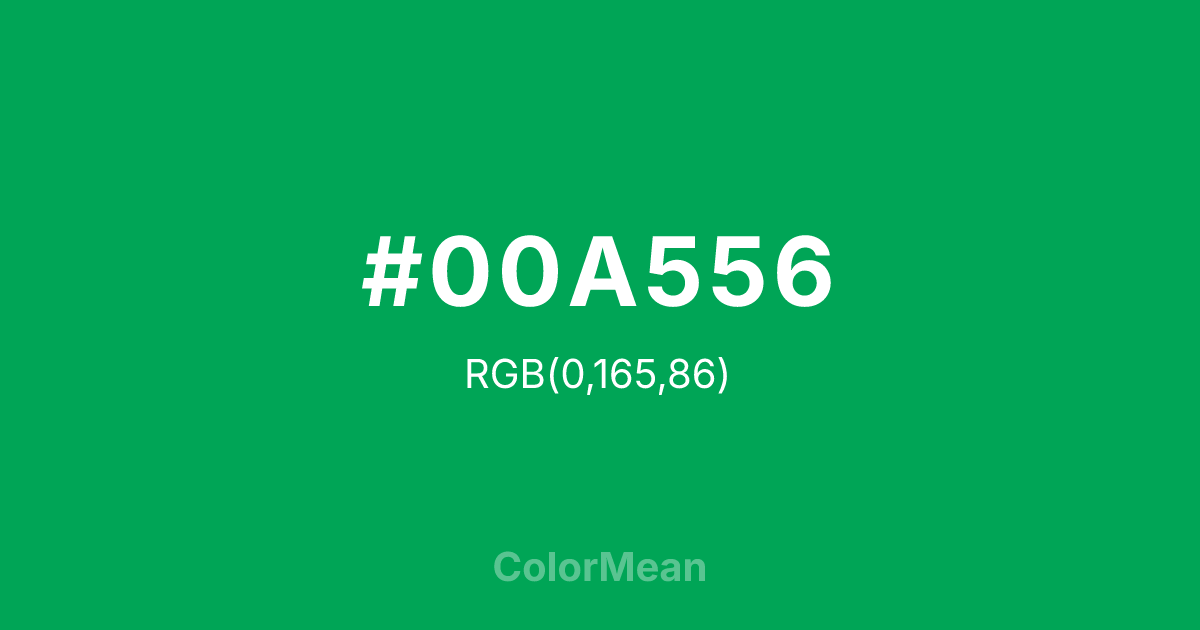 #00A556 color swatch