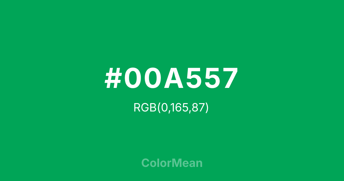#00A557 color swatch