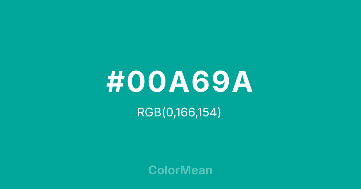 #00A69A color swatch
