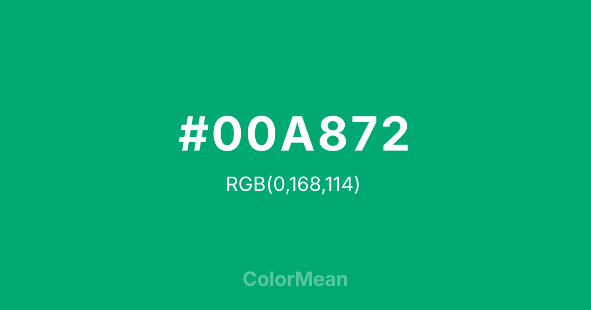 #00A872 color swatch