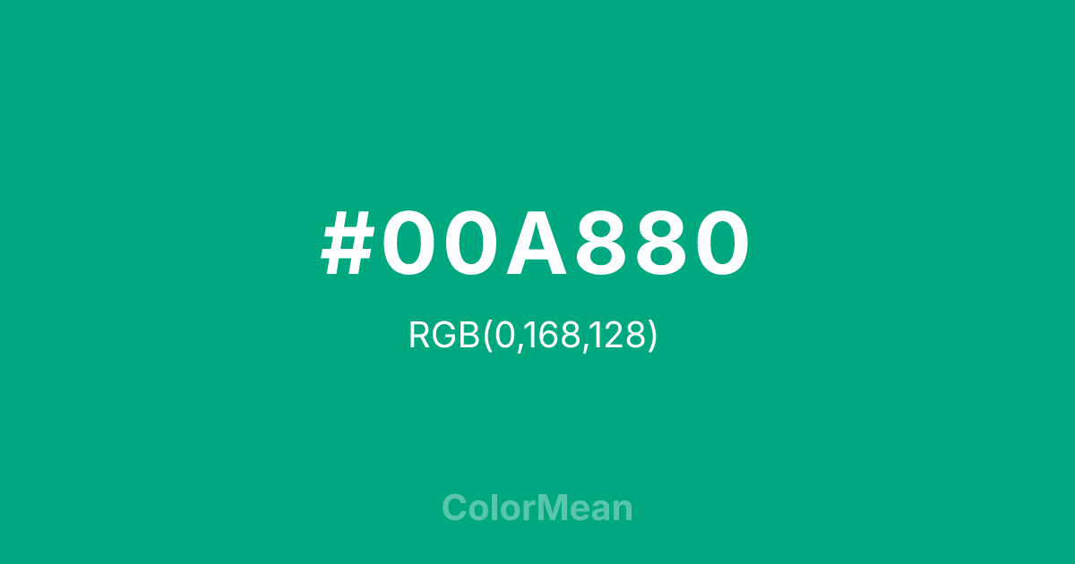 #00A880 color swatch
