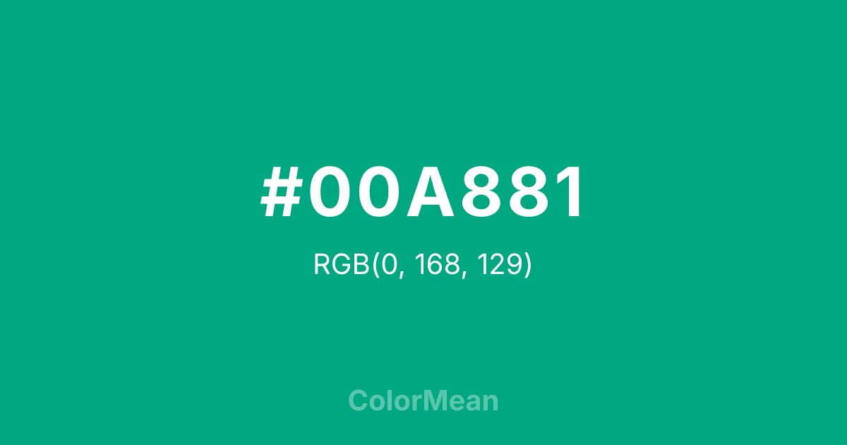 #00A881 color swatch
