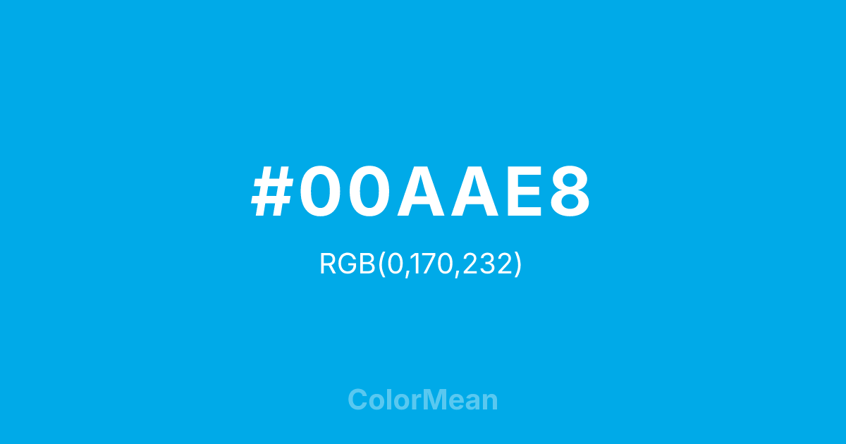 #00AAE8 color swatch