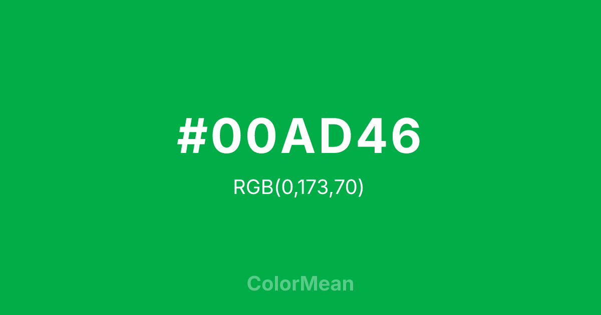 #00AD46 color swatch