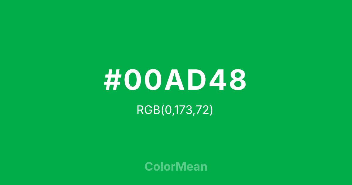 #00AD48 color swatch