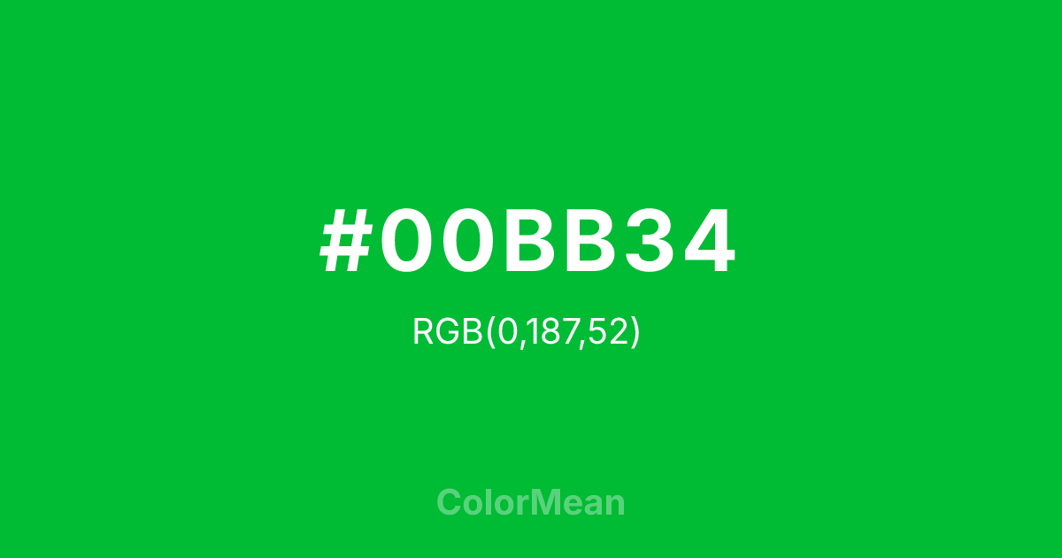 #00BB34 color swatch