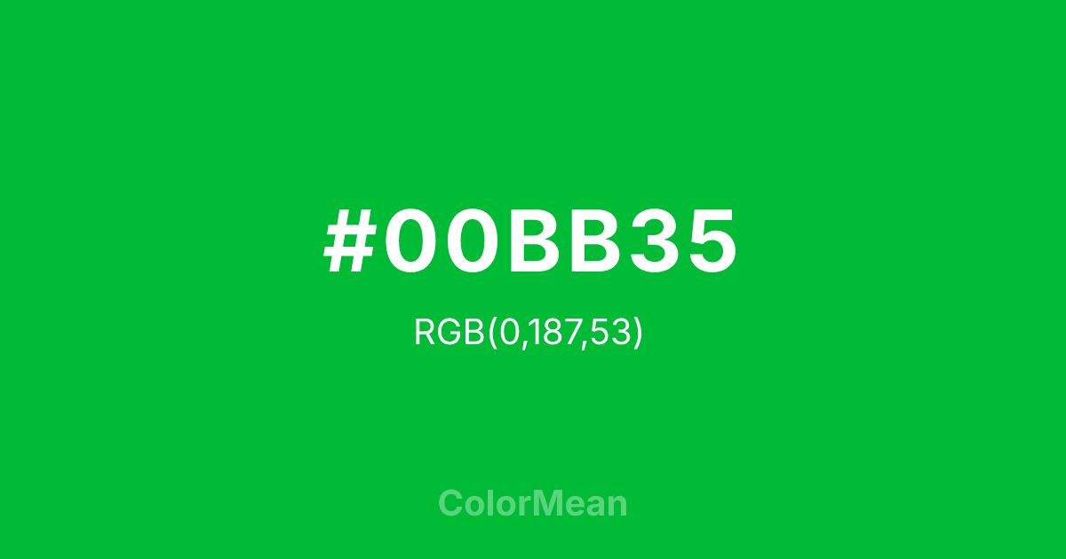 #00BB35 color swatch