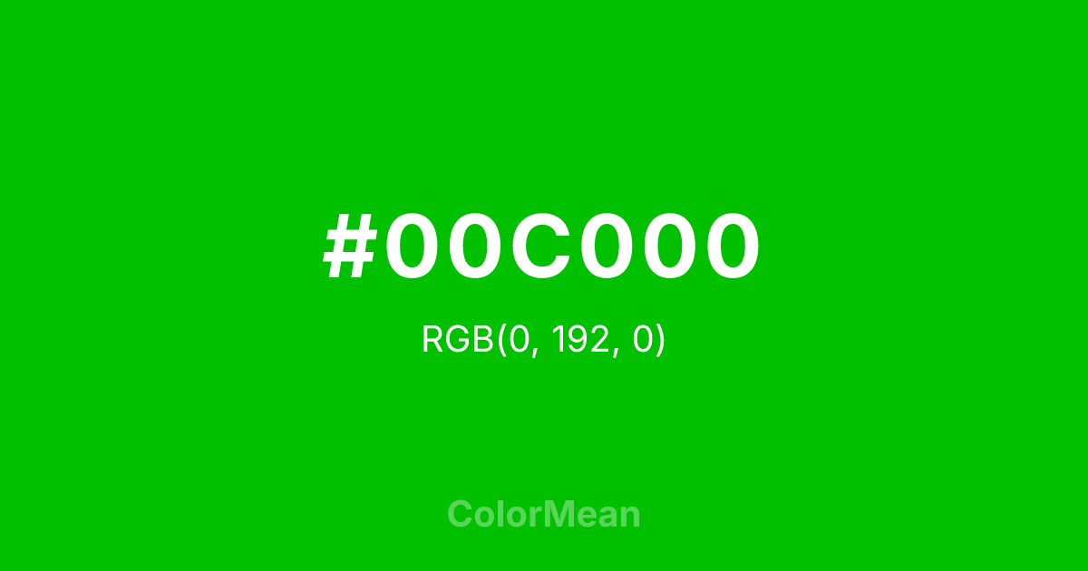 #00C000 color swatch
