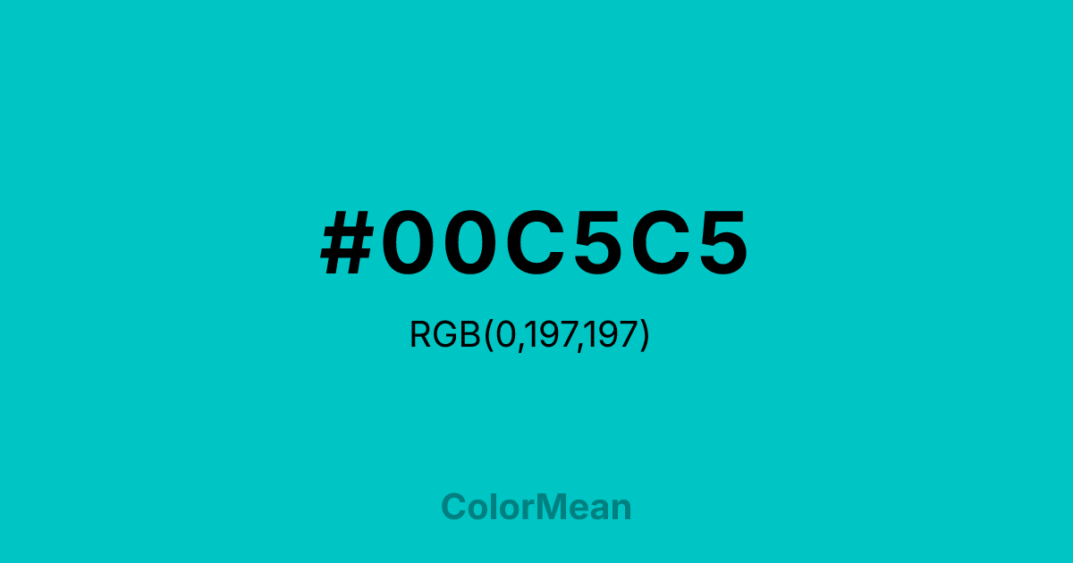 #00C5C5 color swatch