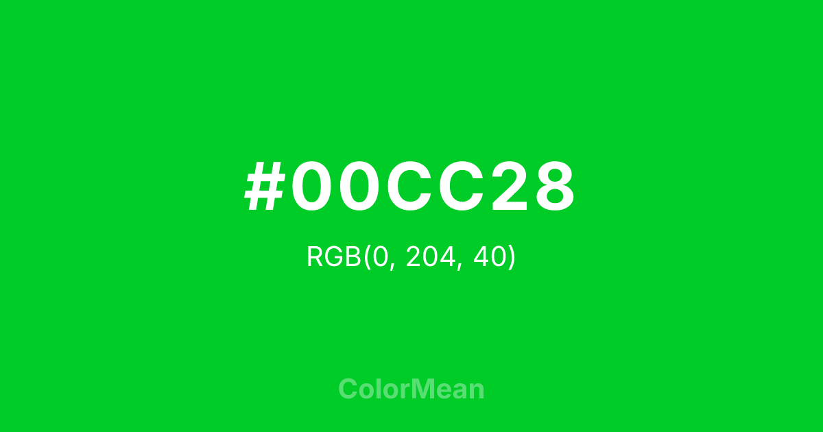 #00CC28 color swatch