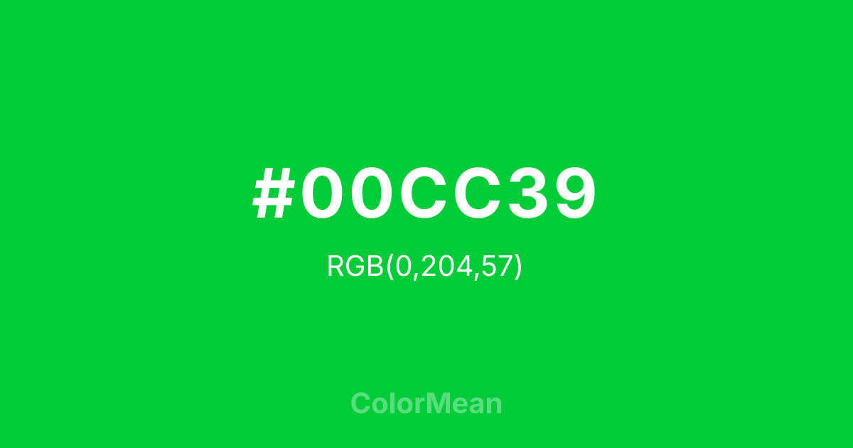 #00CC39 color swatch