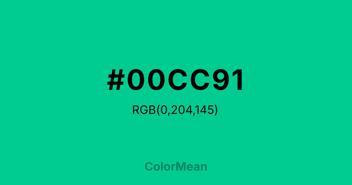 #00CC91 color swatch