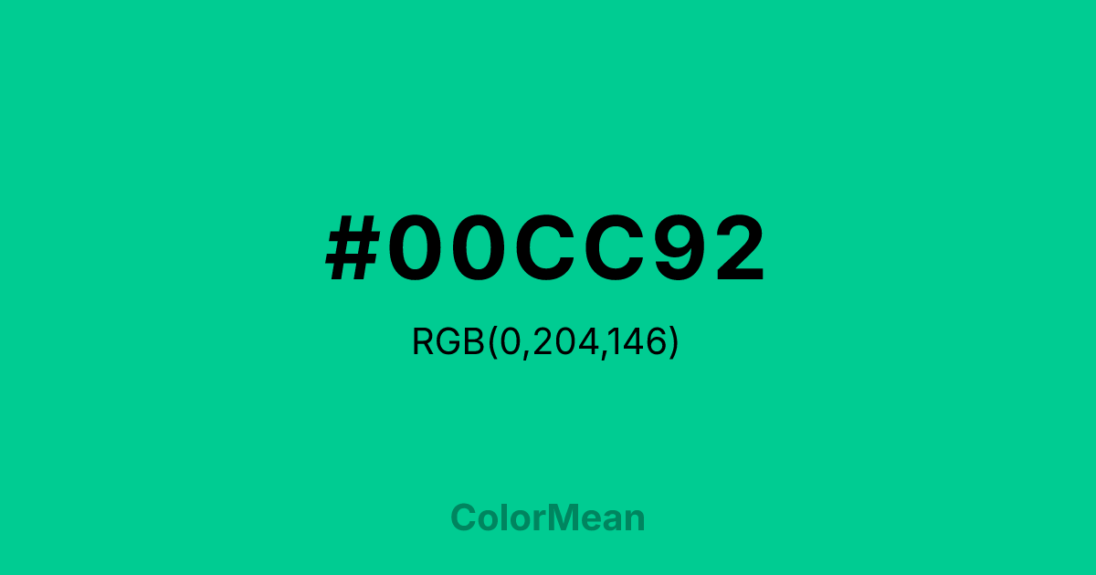 #00CC92 color swatch