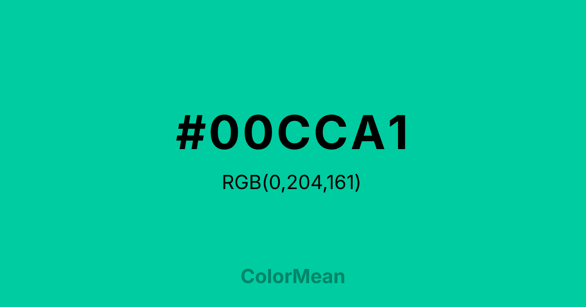 #00CCA1 color swatch