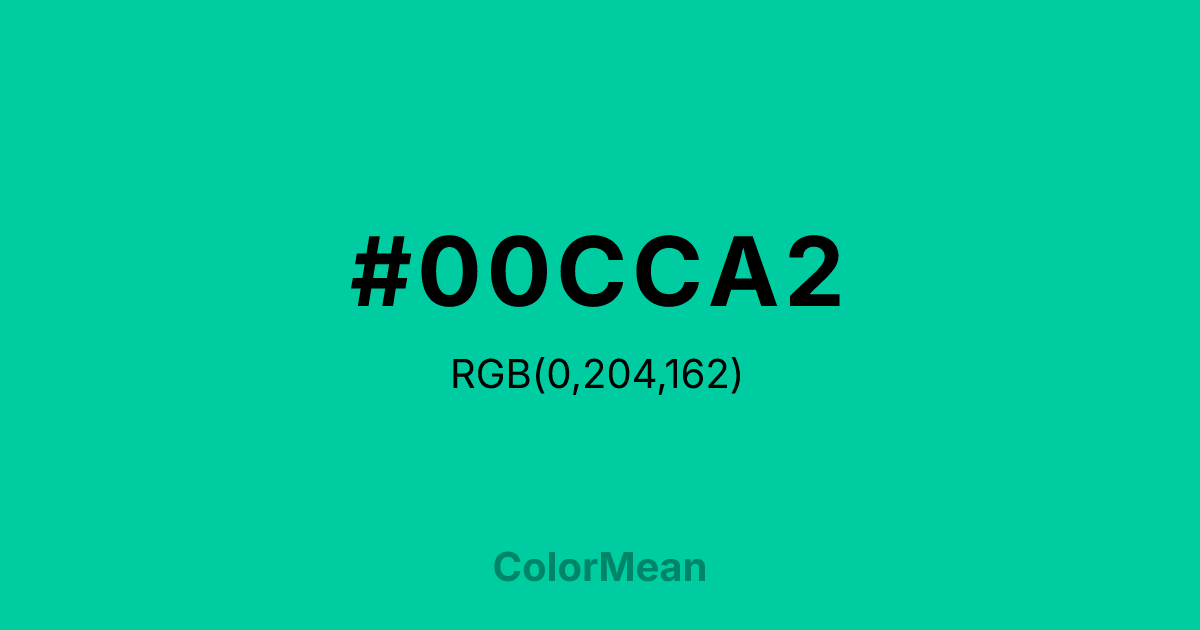 #00CCA2 color swatch