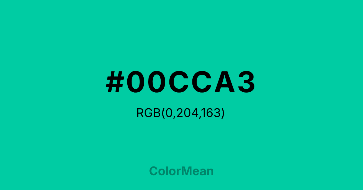 #00CCA3 color swatch