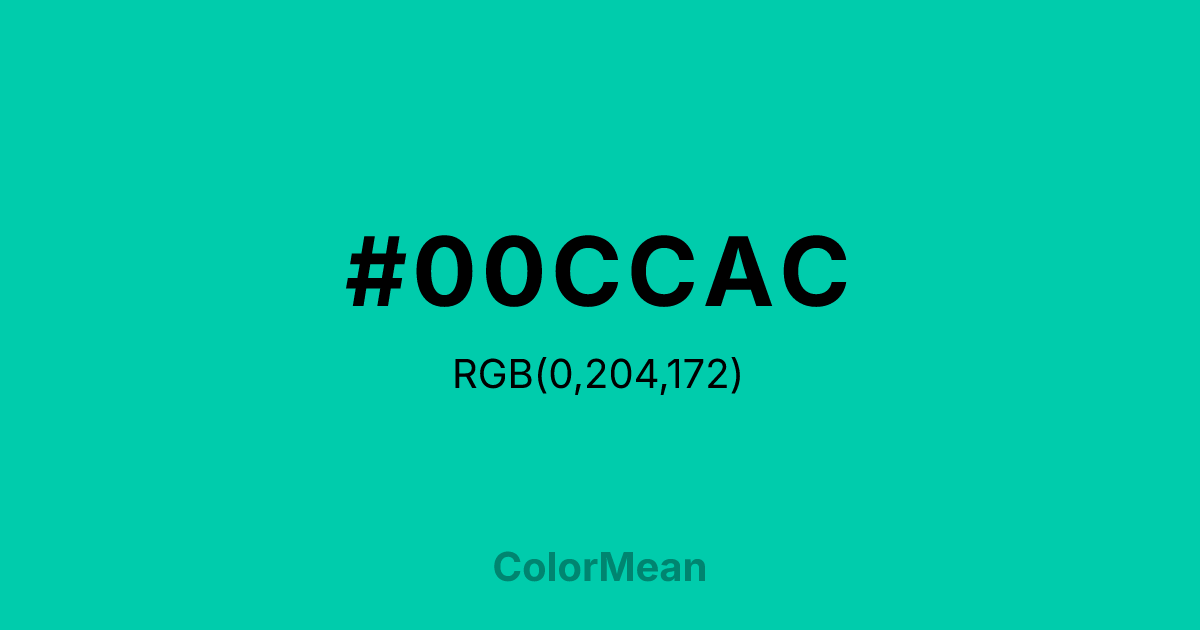 #00CCAC color swatch