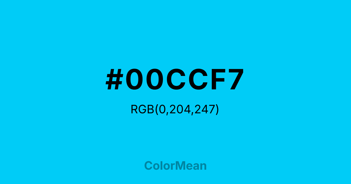 #00CCF7 color swatch