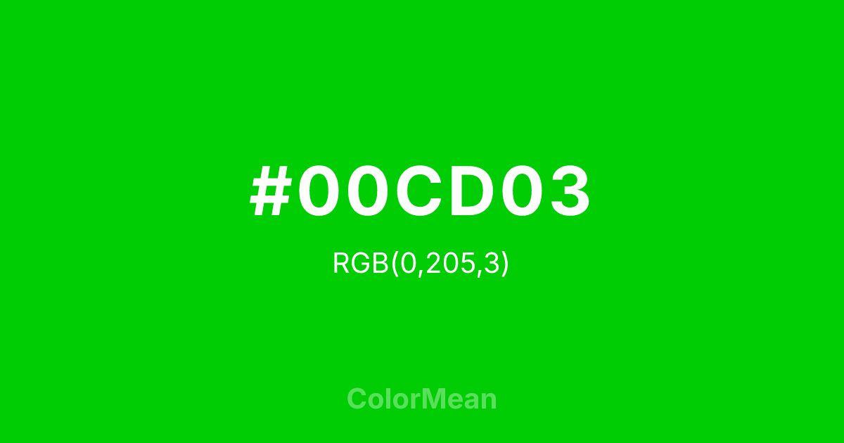 #00CD03 color swatch