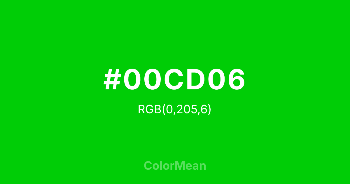 #00CD06 color swatch