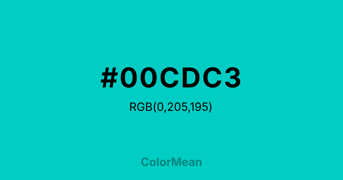#00CDC3 color swatch