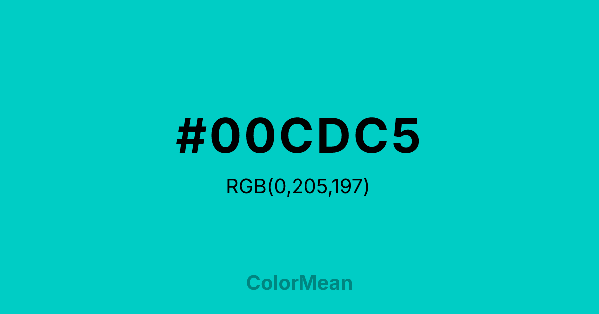 #00CDC5 color swatch