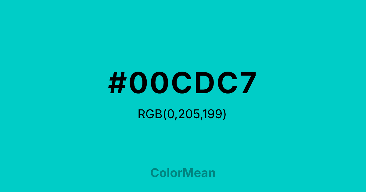 #00CDC7 color swatch