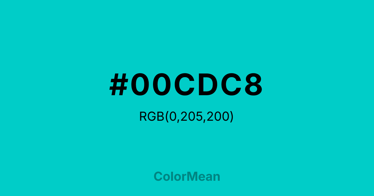 #00CDC8 color swatch