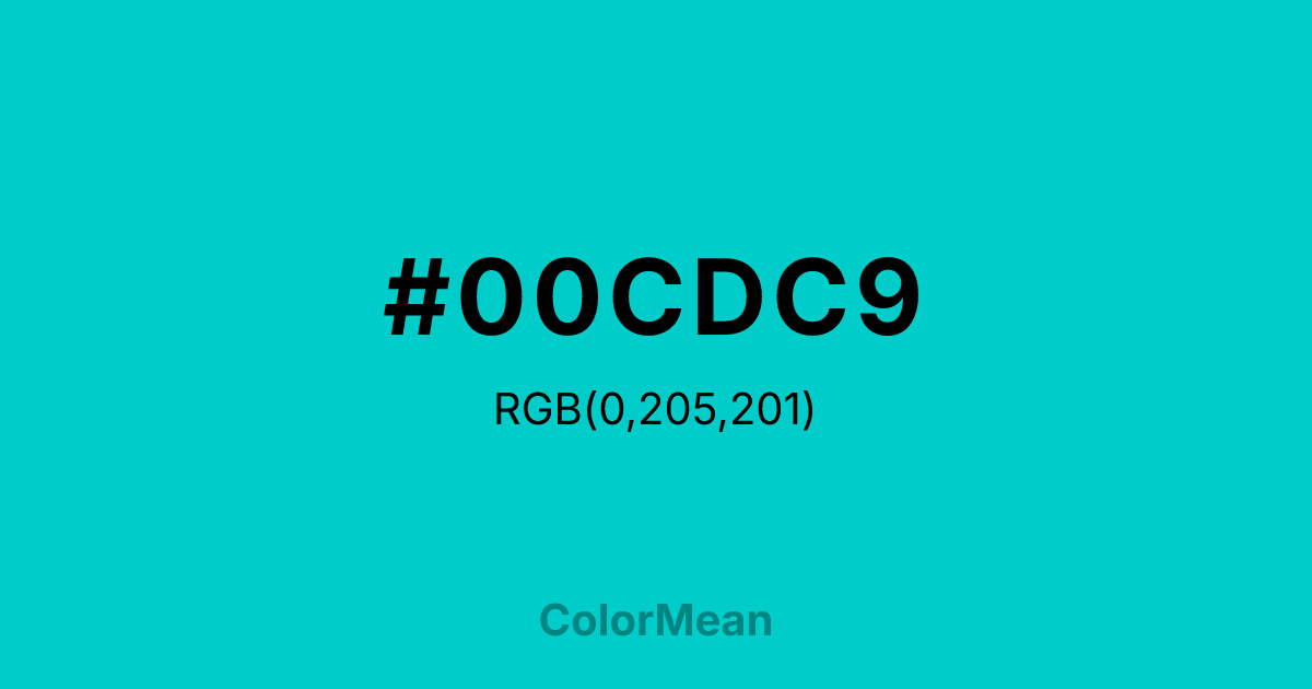 #00CDC9 color swatch