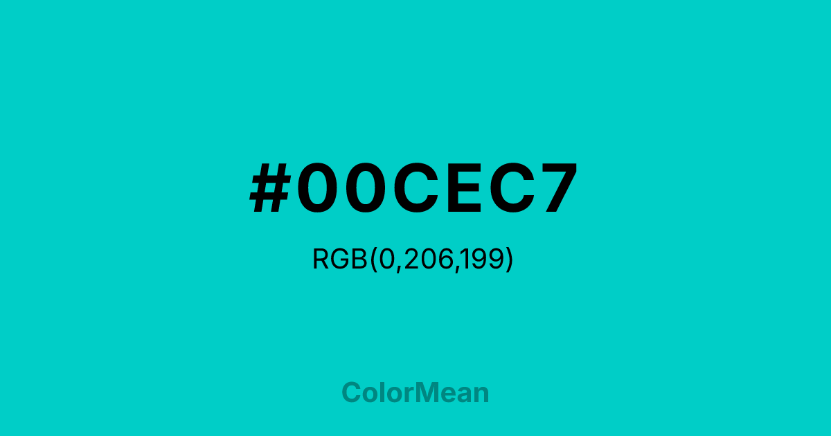 #00CEC7 color swatch