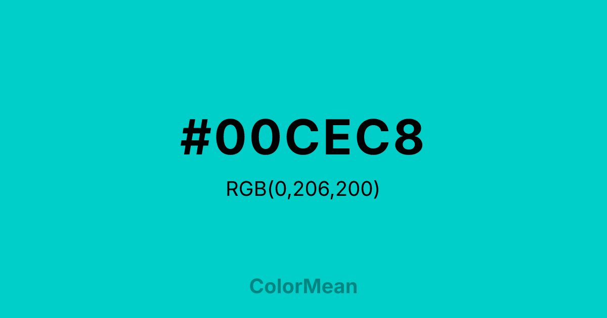 #00CEC8 color swatch