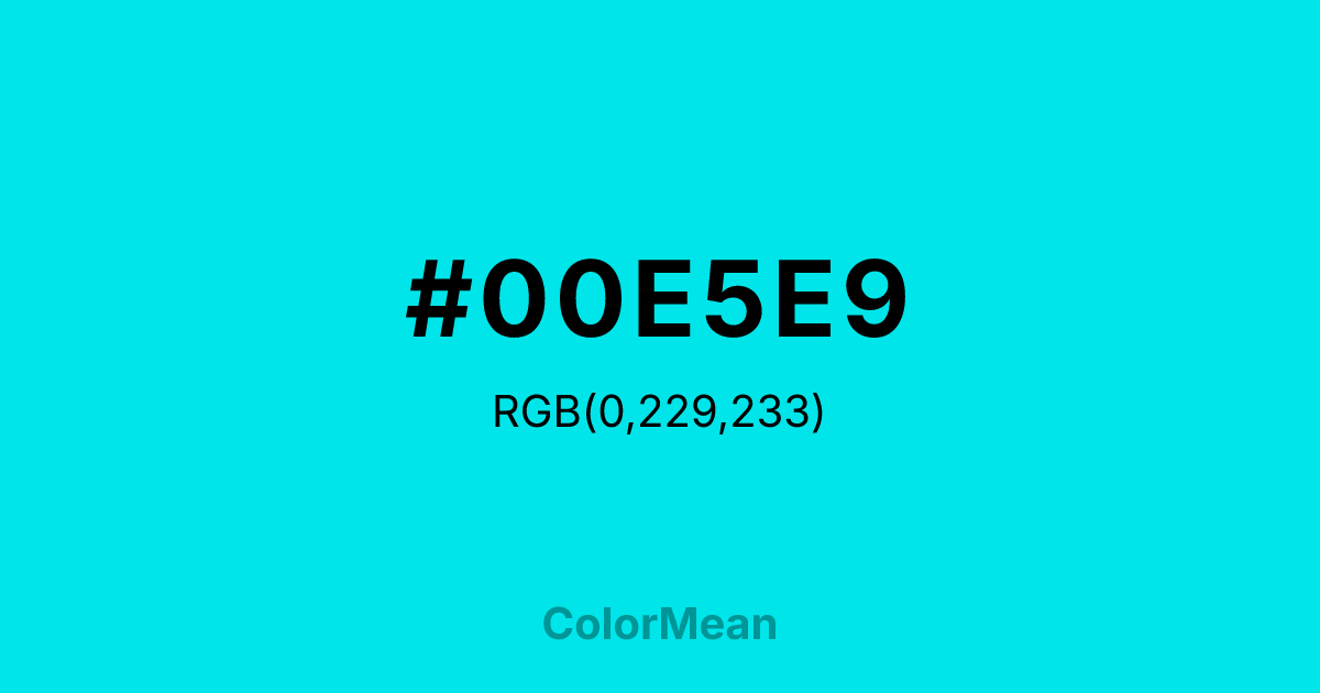 #00E5E9 color swatch