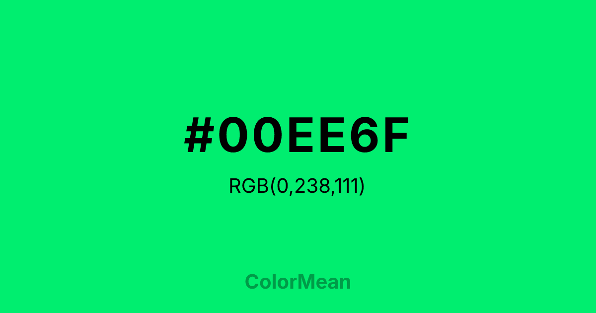 #00EE6F color swatch