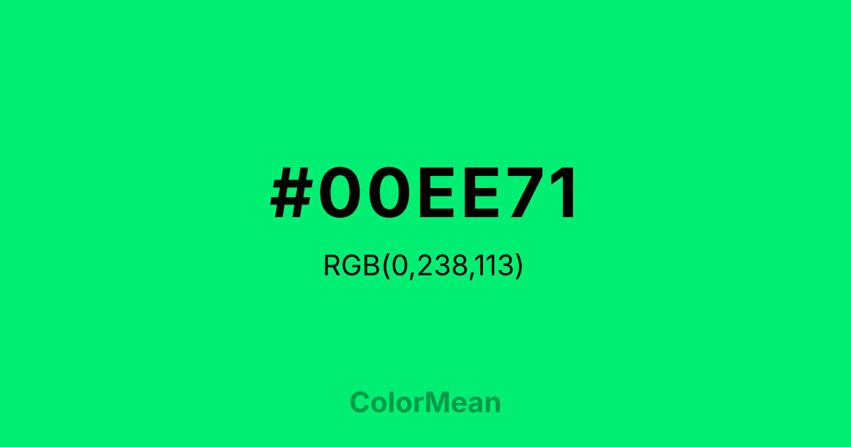 #00EE71 color swatch