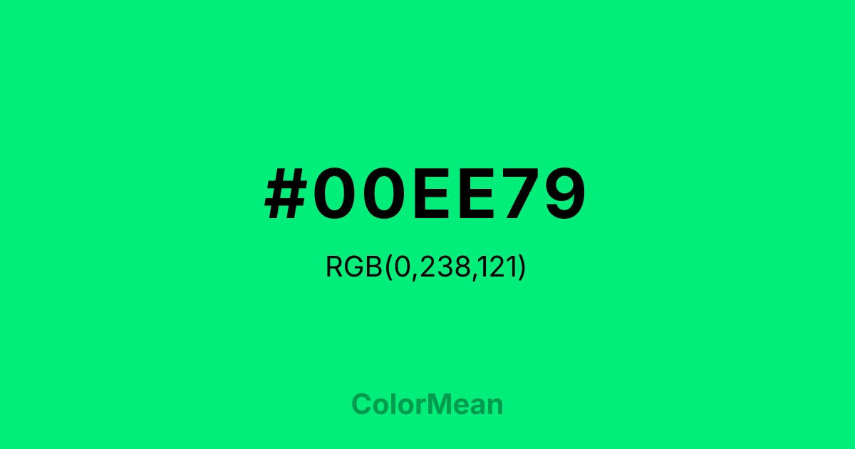 #00EE79 color swatch
