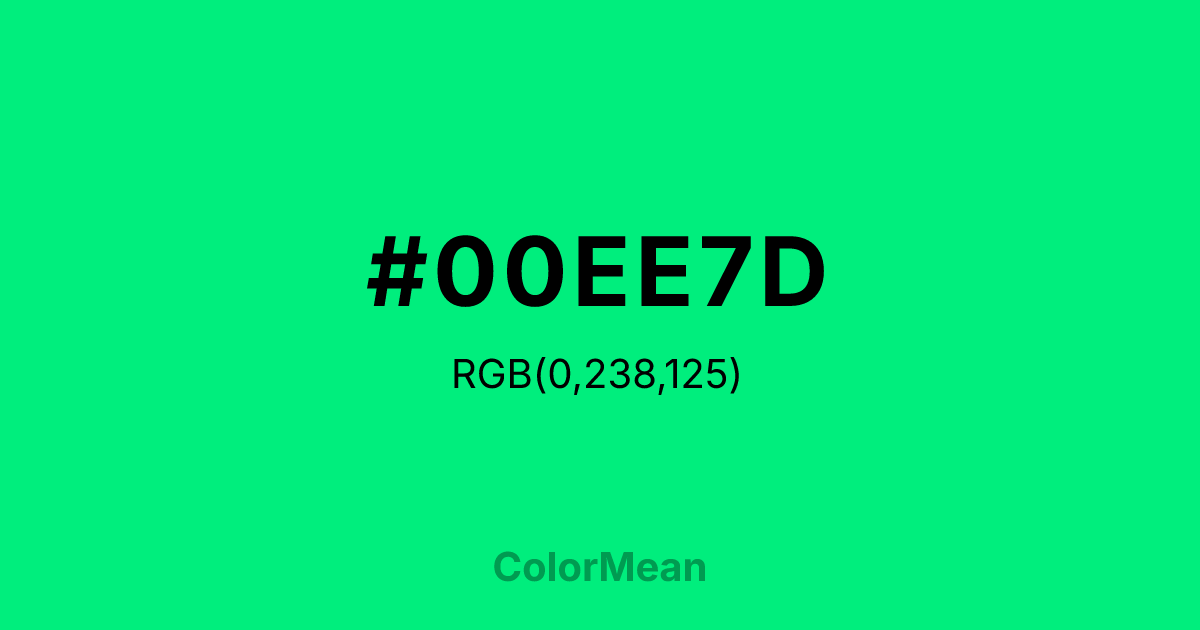 #00EE7D color swatch