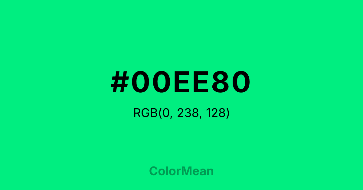 #00EE80 color swatch