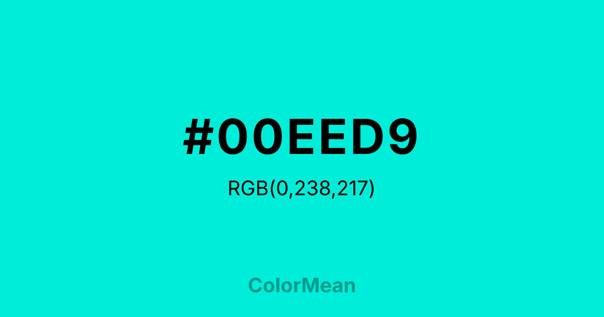 #00EED9 color swatch