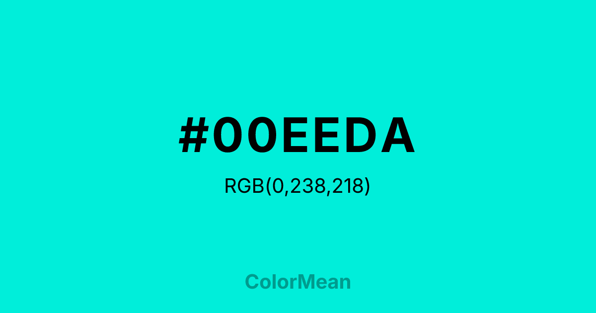 #00EEDA color swatch