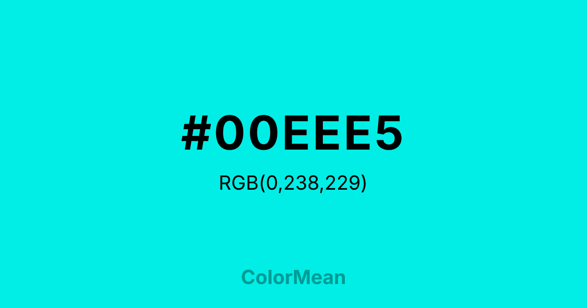 #00EEE5 color swatch