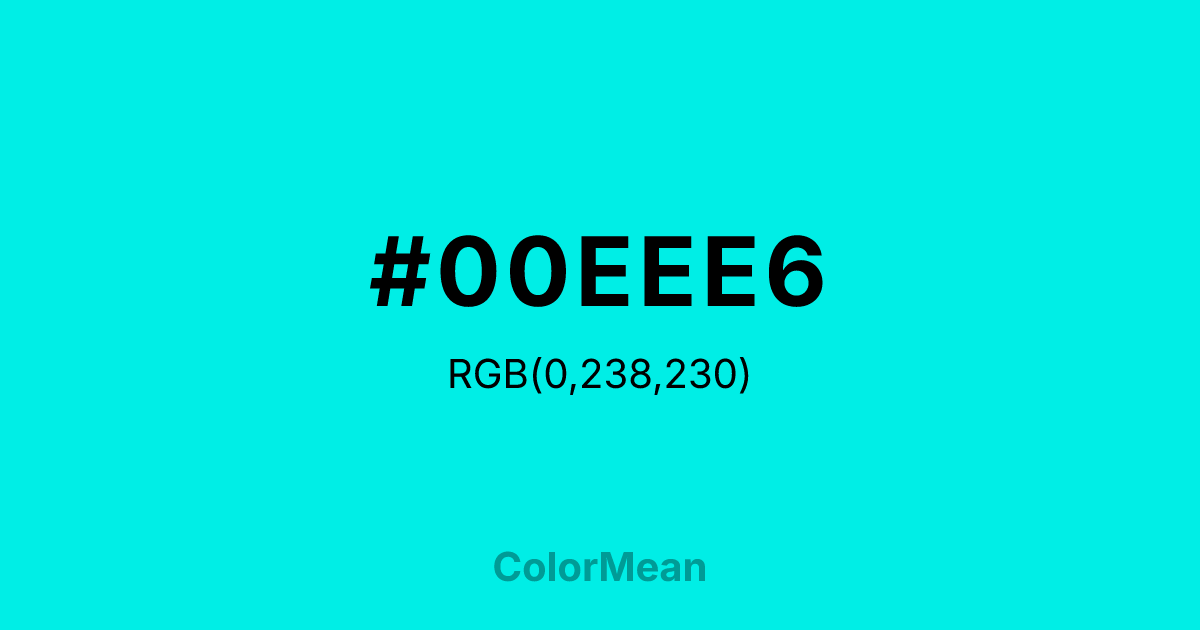 #00EEE6 color swatch