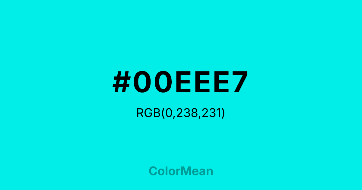 #00EEE7 color swatch
