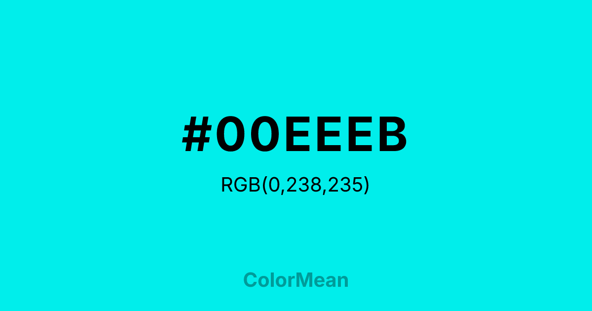 #00EEEB color swatch