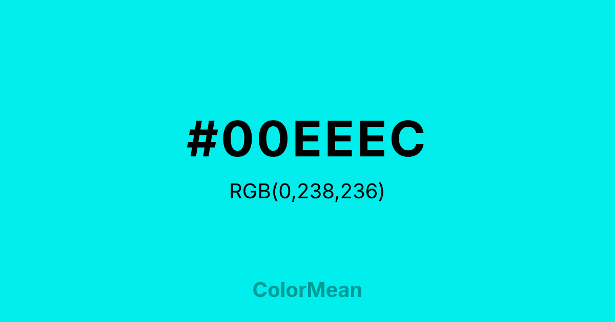 #00EEEC color swatch