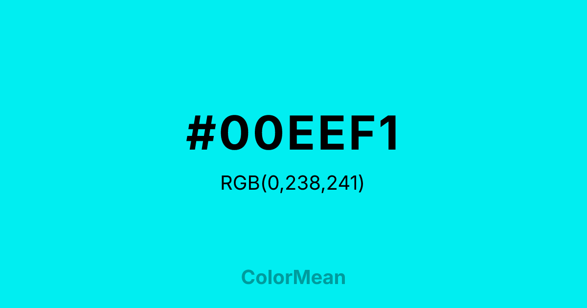 #00EEF1 color swatch