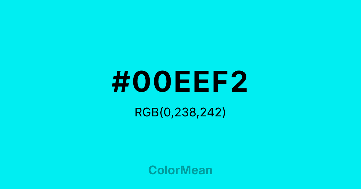 #00EEF2 color swatch
