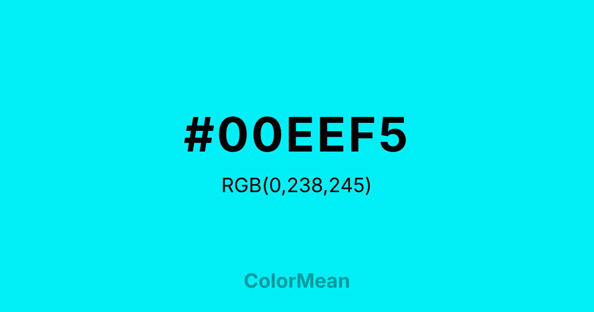 #00EEF5 color swatch